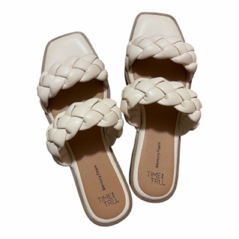 Time and Tru Beige Braided Women's Sandals
